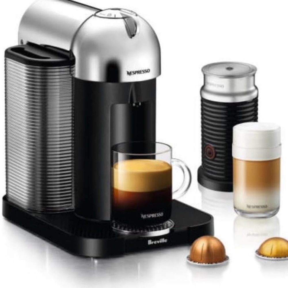 Nespresso Black and Silver Coffee Maker Set